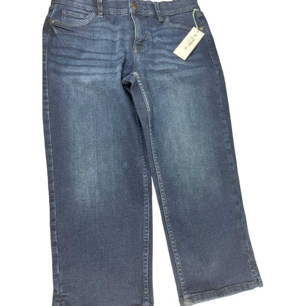 Liz Claiborne Woman's Mid Rise Sara Crop Pants Size 4 NWT Dark Blue